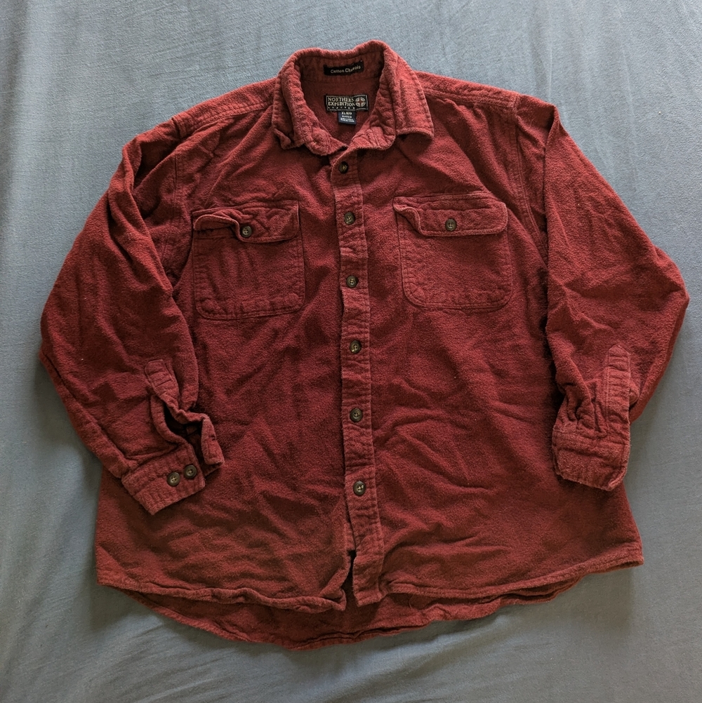 Northern Expedition Red Button-Up Shirt Sz XL